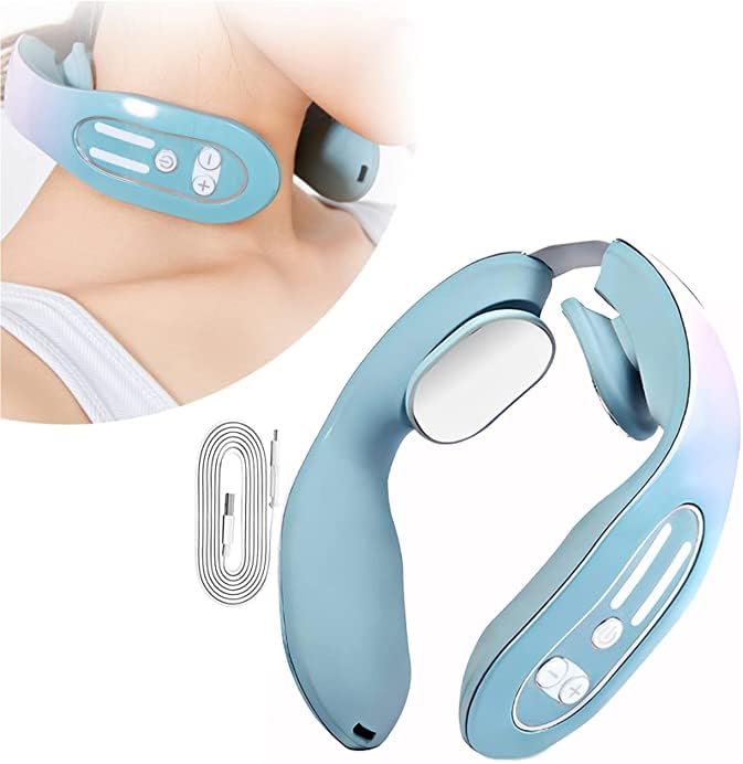 Photo 1 of EMS Neck Massager Device, Neck Acupoints Lymphatic Drainage Machine 12 Modes Neck Lymphatic Massager for Pain Relief USB Charge for Women Men Gift