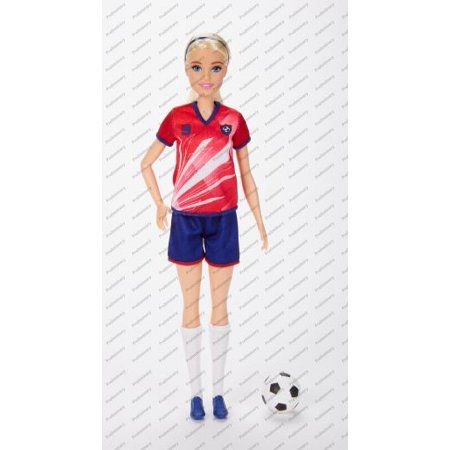 Photo 1 of Barbie Soccer Doll Blonde #9 Uniform Soccer Ball Cleats Socks 3 & up
