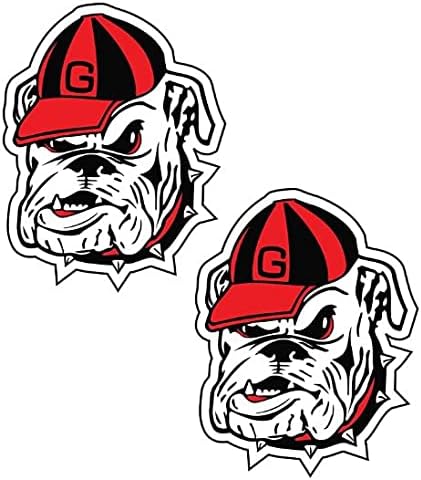 Photo 1 of Smart (2 Pack) Georgia Bulldogs UGA Bulldog Head Decal Sticker | Cars Trucks Vans SUVs Windows Walls Cups Laptops | 4 inch | SD-761