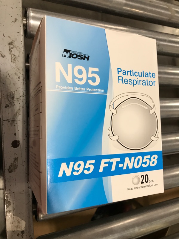 Photo 1 of FANGTIAN N95 Respirator NIOSH Certified N95 Particulate Respirators Face Mask (Pack of 20, Size M/L), White & 3M Personal Protective Equipment 8210 Particulate Respirator, N95, Pack of 20