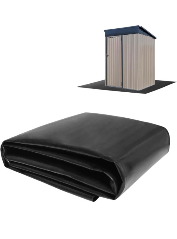 Photo 1 of 5.2x3.2 FT Outdoor Storage Shed Mat-Waterproof Dustproof Outdoor Carport Mat- Backing Prevents Liquid Penetration?Anti-Slip Patio Furniture Floor Mat for Protect Storage Shed Floor?Black