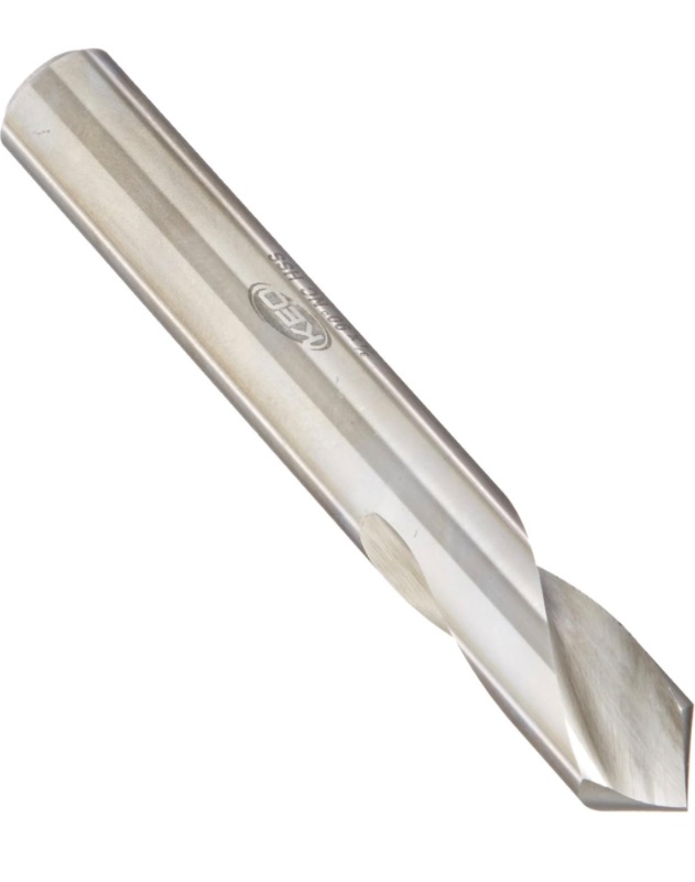 Photo 1 of KEO 32340 High-Speed Steel NC Spotting Drill Bit, Uncoated (Bright) Finish, Round Shank, Right Hand Flute, 90 Degree Point Angle, 3/4" Body Diameter, 5" Overall Length