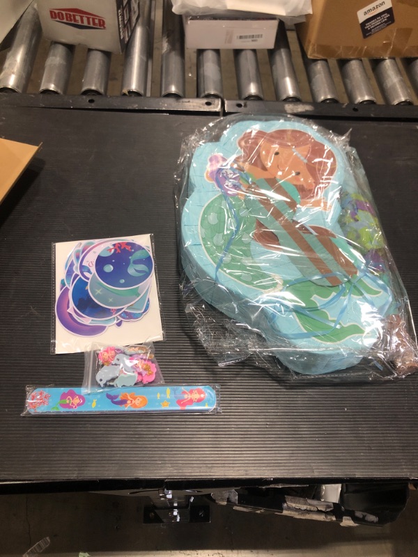 Photo 1 of 78 Pcs Mermaid Pinata Set Mermaid Party Favors Includes Pinata Bundle 15.8 x 12 x 2.8 Inch Mermaid Bracelets Stickers Figurine for Mermaid Birthday Party Supplies Goodie Bag Fillers(Mermaid)