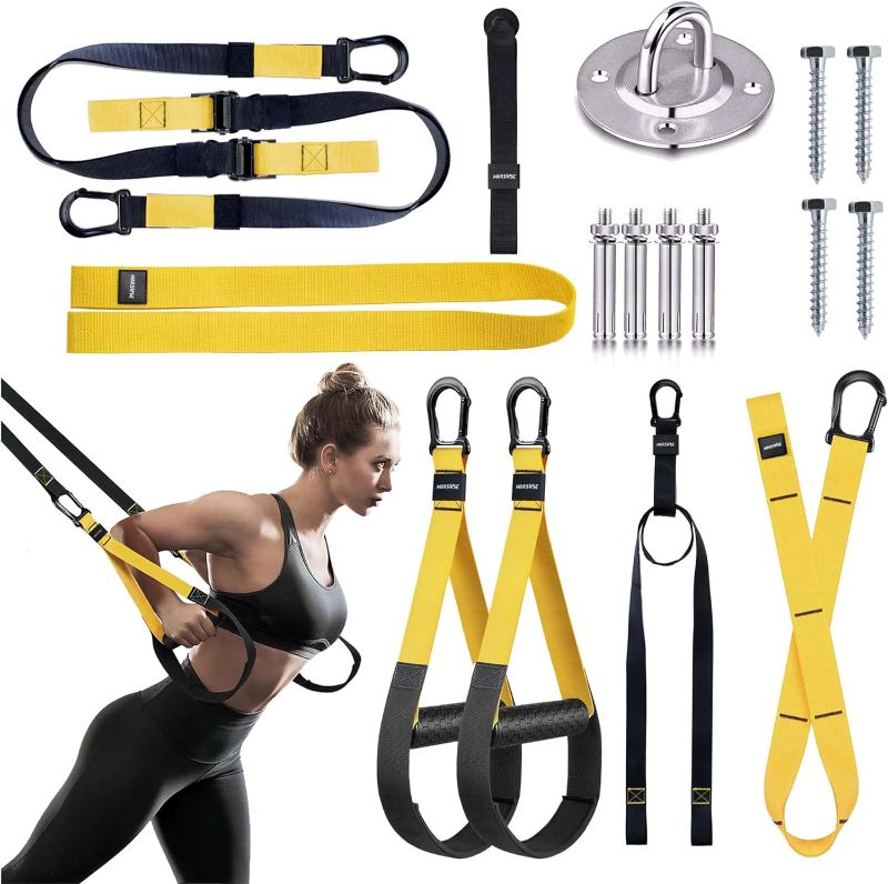 Photo 1 of Home Resistance Training Kit, Resistance Trainer Exercise Straps with Handles, Door Anchor and Carrying Bag for Home Gym, Bodyweight Resistance Workout Straps
