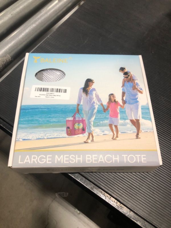 Photo 1 of BALEINE Large Beach Bag Pool Bags, Mesh Beach Tote for Toys, Towel, flip flops, White
