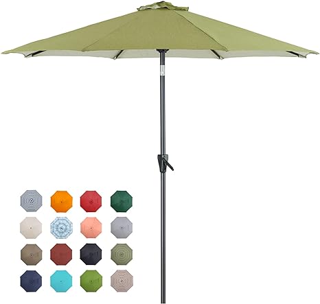 Photo 1 of Tempera Patio Market Outdoor Table Umbrella with Push Button Tilt and Crank,Large Sun Umbrella with Sturdy Pole&Fade resistant canopy,Easy to set 