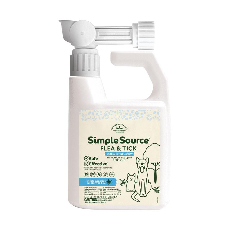 Photo 1 of SimpleSource® Flea & Tick Yard & Kennel Spray, Powered by Plants, Kills Fleas, Flea Eggs, Flea Larvae, Ticks, & Mosquitos, 32oz Bottle