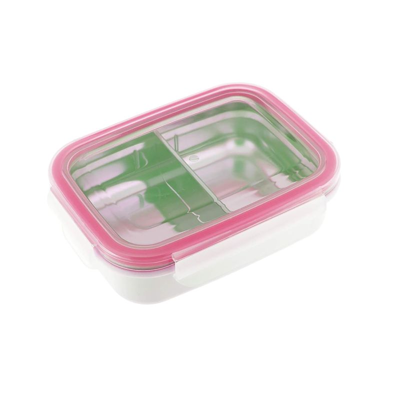 Photo 1 of Innobaby Keepin' Fresh Stainless Steel Divided Bento Snack Box with Lid for Kids and Toddlers BPA Free, 11 oz., Pink