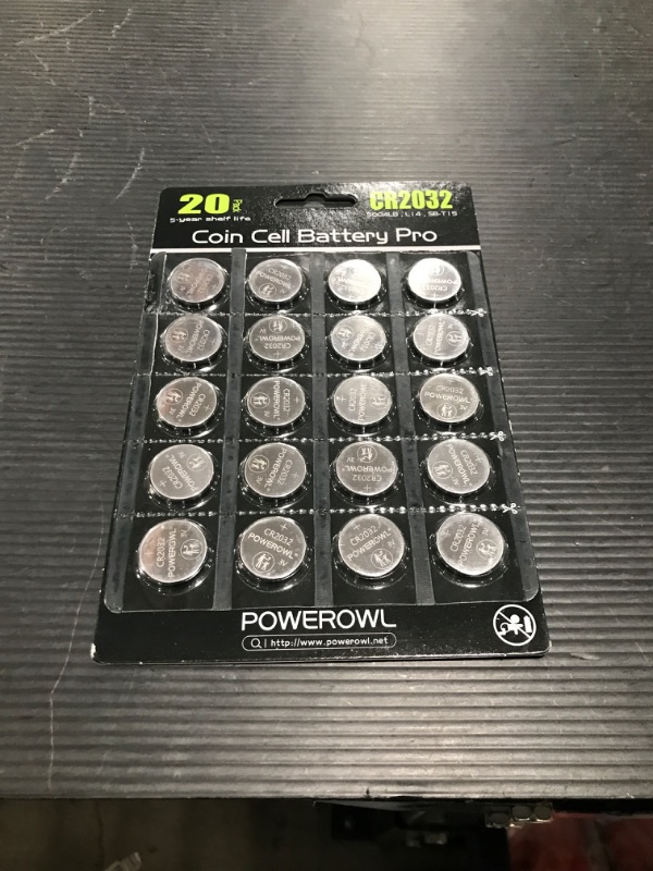 Photo 2 of POWEROWL High Capacity CR2032 Battery (20-Pack) 3v Lithium Batteries, 10 Years Leak-Free, Long Lasting Cr 2032 CR2032 20