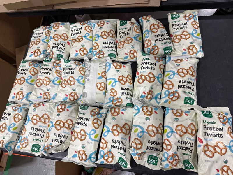 Photo 1 of 22 BAGS ALL CRUSHED EXP. 07/02/2024 365 by Whole Foods Market, Organic Mini Pretzel Twists, 8 Ounce Salted 8 Ounce (Pack of 22)