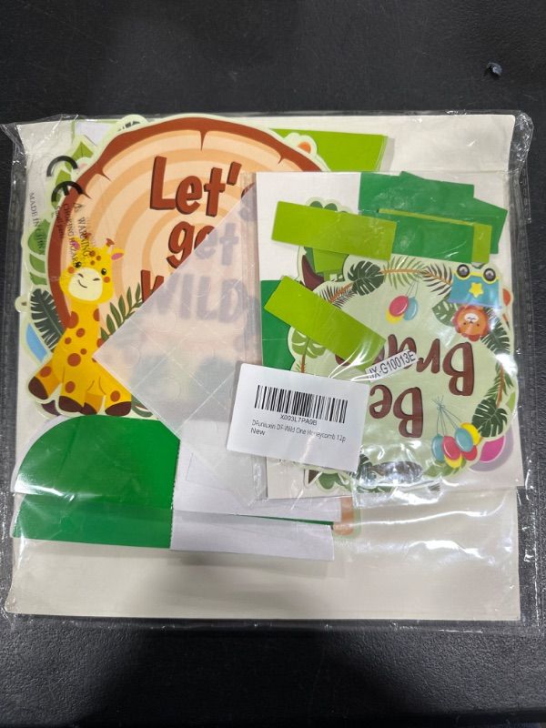 Photo 1 of 12Pcs Wild One Jungle Theme First Birthday Party Honeycomb Centerpieces Decorations Tropical Safari Jungle Animal Themed Party Supplies for Boys Milestone Baby Shower Decor Photo Booth Props