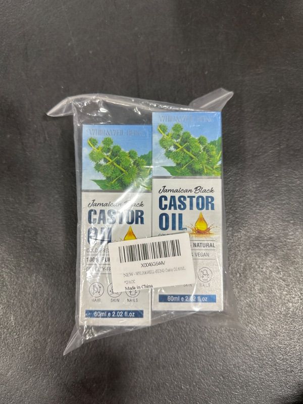 Photo 1 of WHLH & WELL-BEING Jamaican Black Castor Oil, 2PCS Organic 100% Pure Castor Oil, Massage Oil, Essential Oil, Nourishing Oil for Face Body Hair Skin Eyelashes Eyebrows Beard