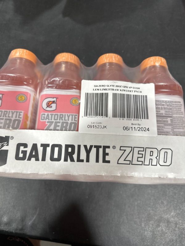 Photo 2 of  EXPIRED 06/2024 Gatorlyte Zero Variety Pack, Zero Sugar Hydration, 20 Fl Oz (Pack of 12)
