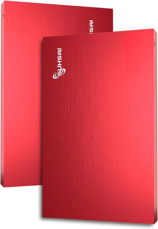 Photo 1 of External Hard Drive Portable Hard Drive External -Ultra Slim 1TB 2TB Hard Drive for Mac, PC and Laptop (1TB, Red)