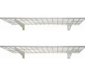 Photo 1 of HyLoft 00967 45-Inch by 15-Inch Steel Wall Shelf for Garage Storage, Low-Profile Brackets, Off White, 2-Pack