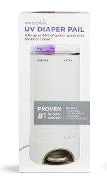 Photo 1 of Munchkin UV Diaper Pail, Kills Odor-Causing Bacteria with Each Use with 2 Additional UV Refill Rings UV Diaper Pail 