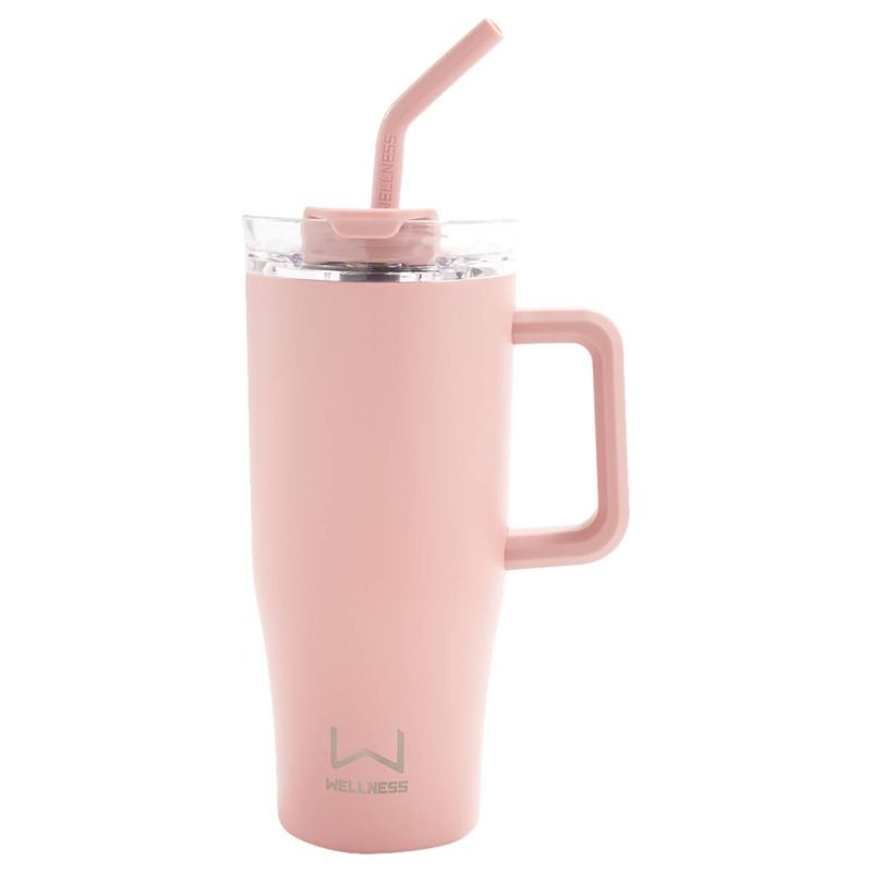 Photo 1 of 30oz. Double Wall Stainless Steel Tumbler W/ Handle - Light Pink
