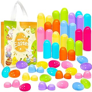 Photo 1 of 1000Pcs 2.36inch Colorful Easter Plastic Eggs for Kids Egg Hunt Basket Bag Empty Stuffers Fillers with 8pcs Cute Non Woven Bags, Toys Filling Treats and Easter Theme Party Supplies Favor