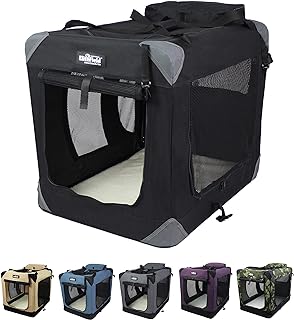 Photo 1 of Beeveer 2 Pcs 32.3 Inch Large Collapsible Portable Dog Crate 3 Door Folding Soft Dog Kennel with Carrying Bag and Fleece Bed Travel Dog Crate with Durable Mesh Windows Suitable for Indoor and Outdoor