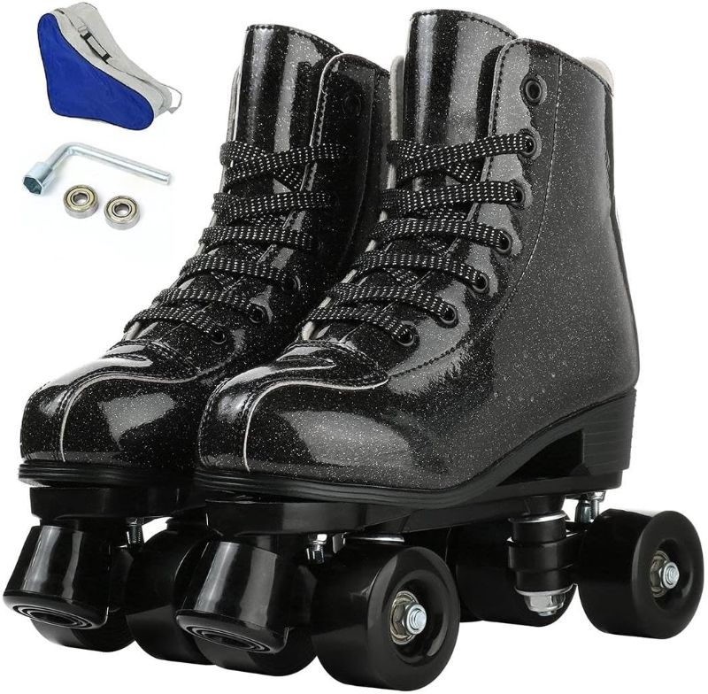 Photo 1 of XUDREZ Womens Roller Skates Outdoor and Indoor Roller Skates Double Row PU Leather Roller Skates for Women Men Kids