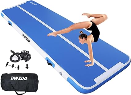 Photo 1 of Inflatable Air Gymnastics Mat 10ft/13ft/16ft/20ft/23ft Training mat 4/8 inches Thick tumbling mat with Electric Pump for Home/Gym/Outdoor