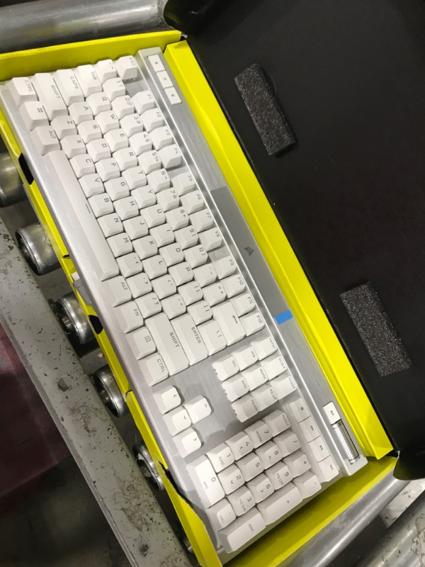 Photo 2 of Corsair K70 PRO RGB Optical-Mechanical USB-C Gaming Keyboard - OPX Linear Switches, PBT Double-Shot Keycaps, 8,000Hz Hyper-Polling, Magnetic Soft-Touch Palm Rest - NA Layout, QWERTY - White OPX- Linear K70 RGB PRO White