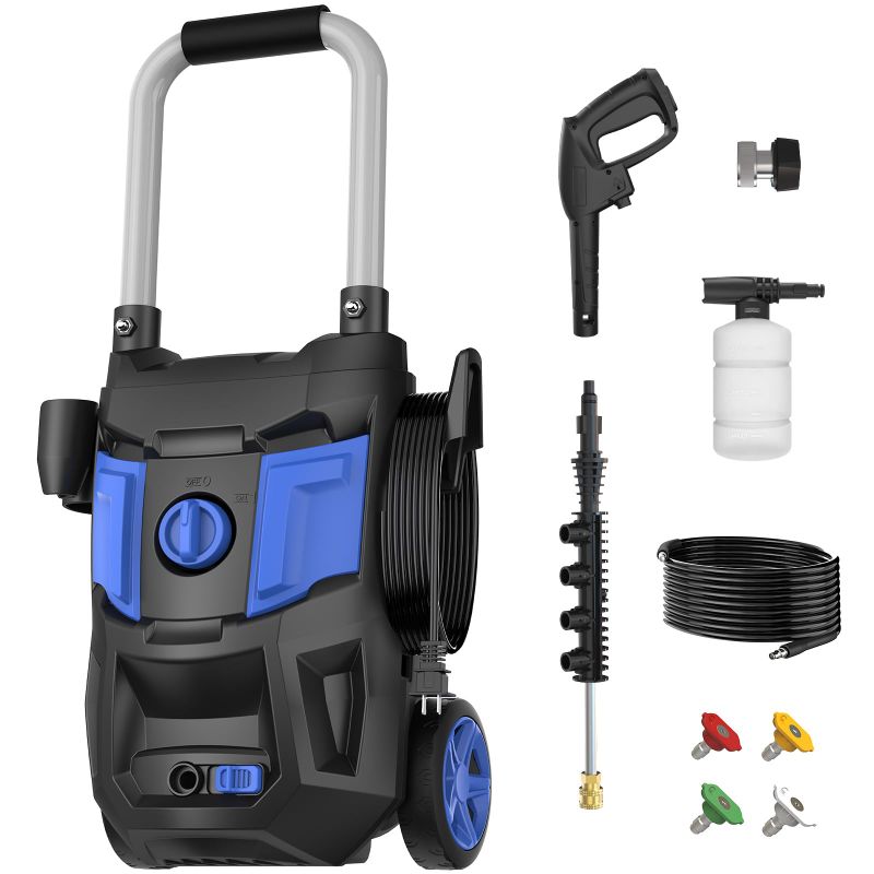 Photo 1 of Electric Pressure Washer 4000PSI Power Washer 2.5GPM High Pressure Washer Cleaner with Spray Gun and Two Kind Adjustable Spray Nozzle, Blue
