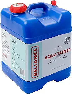 Photo 1 of Reliance Products Aqua-Tainer 7 Gallon Rigid Water Container, Blue , 11.3 Inch x 11.0 Inch x 15.3 Inch
