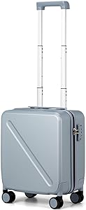 Photo 1 of MILADA Underseat Carry On Luggage with Wheels 16 Inch Small Suitcase Personal Item Underseat Carry On Bag TSA Approved Carry On Luggage Hard Shell Suitcases Mini Travel Luggage, Grey