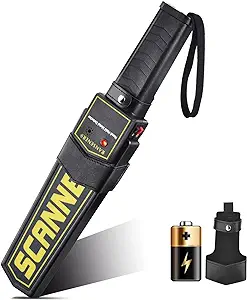 Photo 1 of Handheld Metal Detector Wand,Security Wand,Portable Adjustable Sound & Vibration Alerts, Detects Weapons Knives Screw (High Sensitivity, Black)

