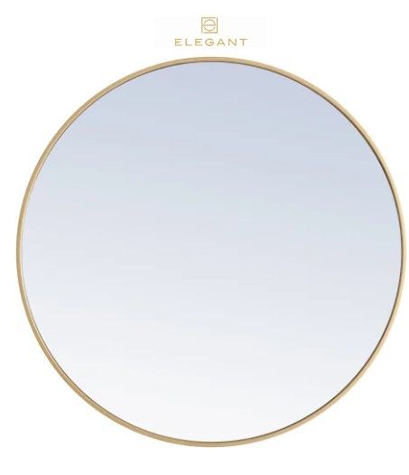 Photo 1 of Elegant Lighting Eternity 36" Diameter Circular Metal Framed Bathroom Mirror
