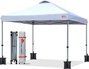 Photo 1 of MASTERCANOPY Durable Pop-up Canopy Tent with Roller Bag (10x10, White)