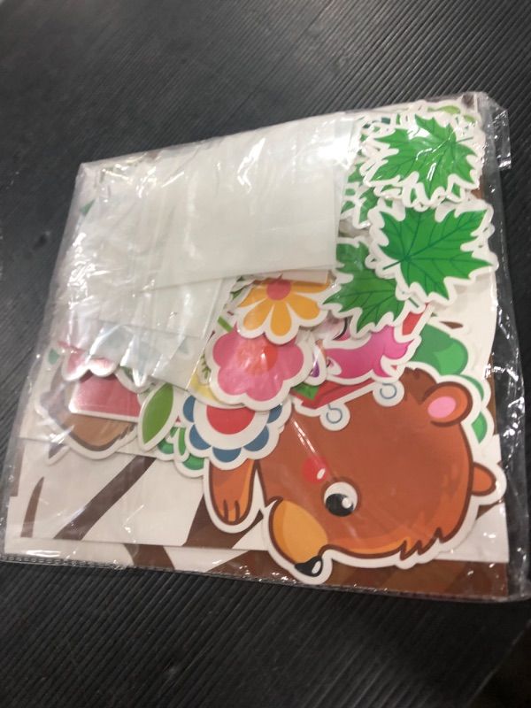Photo 1 of Whaline 129Pcs Spring Tree Cutouts Bears Flowers Leaves Birds Cut Outs Colorful Butterflies Paper Cutting with Glue Point for Spring School Kindergarten Bulletin Border Decor Kids DIY Craft Projects