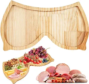 Photo 1 of KADDU Wooden Leaf Plate Lunch Wood Dinner Plates Woodenplate Acacia?Can Be Used to Hold Fruits?Cheese Vegetables Cakes and Biscuits Salad