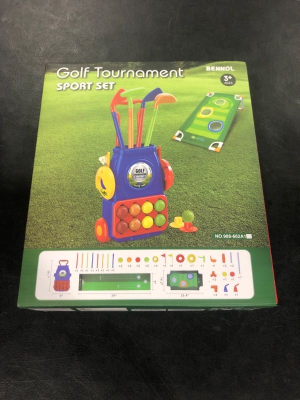 Photo 1 of Bennol Upgraded Kids Toddler Golf Set, Indoor Outdoor Outside Golf Toys Gifts for 3 4 5 Year Old Boys, 3 4 5 Year Old Boys Toys Birthday Gifts Ideas, Outdoor Golf Set Toys Game for Kids Boys