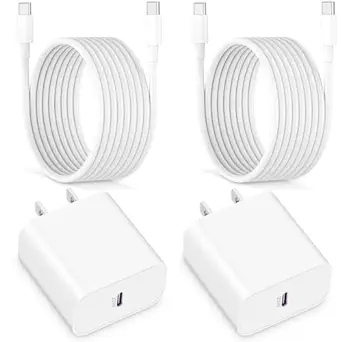 Photo 1 of New iPad Charger USB C 10FT for iPad Pro 12.9, 11 inch, iPad Air 5th/4th, iPad 10th generation, Mini 6th, iPhone 15, Google Pixel, PD 20W Fast Charging USB-C Block and Long USBC to C Cable 2Pack 