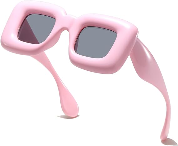 Photo 1 of aisswzber Bold Cute Square Inflated Sunglasses for Women MenTrendy Fun Funky Lip Shape Glasses UV400 