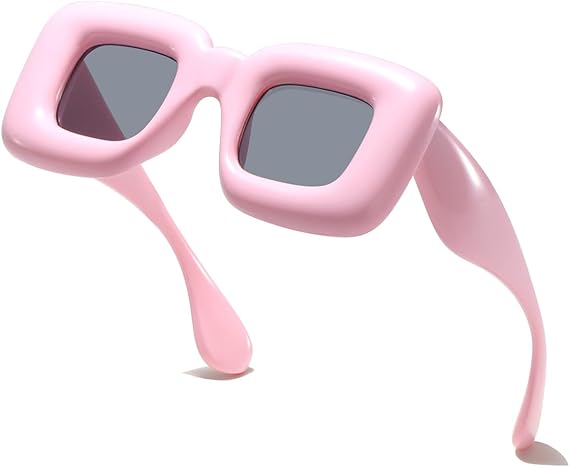 Photo 1 of Bold Cute Square Inflated Sunglasses for Women MenTrendy Fun Funky Lip Shape Glasses UV400