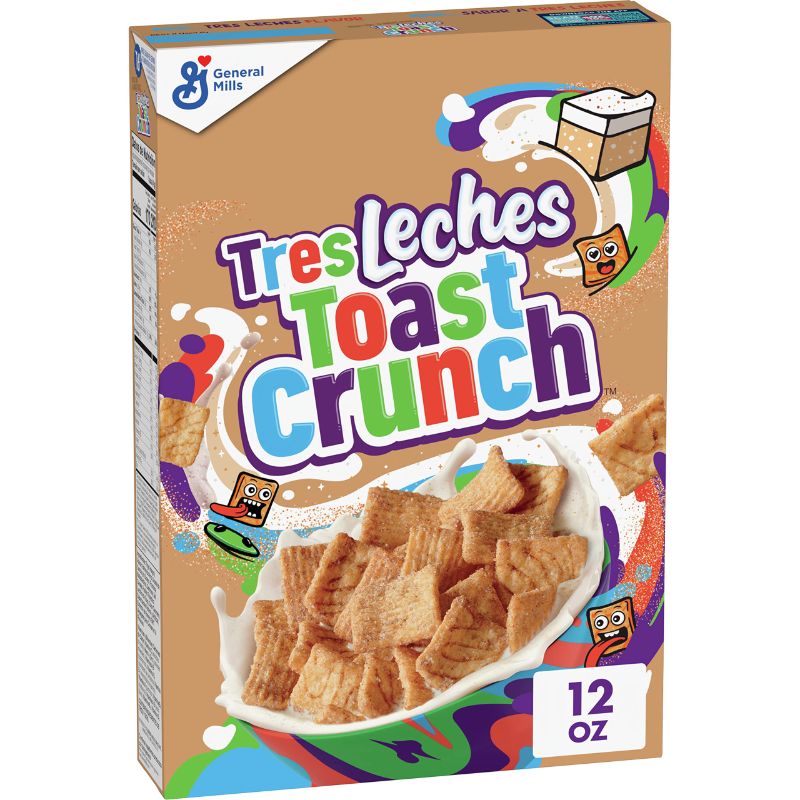 Photo 1 of Cinnamon Toast Crunch Tres Leches Toast Crunch Breakfast Cereal, Crispy Artificially Tres Leches Flavored Cinnamon Cereal, 12 oz Tres Leches 12.00 Ounce (Pack of 2) BB 08.28.24
