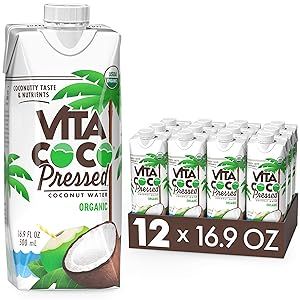 Photo 1 of  Vita Coco Organic Coconut Water, Pressed, More "Coconutty" Flavor, Natural Electrolytes, Vital Nutrients, 16.9 Fl Oz (Pack of 12), BEST BY 17 AUG 2024