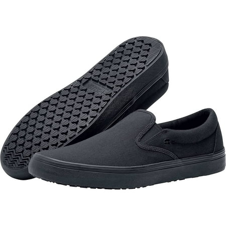 Photo 1 of Shoes for Crews Merlin Slip-on Men S Women S Unisex Slip Resistant Work Shoes Water Resistant Black Canvas
