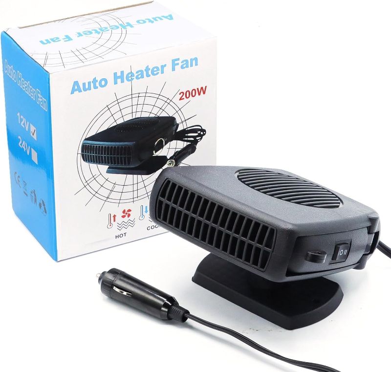 Photo 1 of 12v 200W Car Heater, Portable Car Heater and Defroster, Windshield Defogger, 12 Volt Car Heater That Plugs Into Cigarette Lighter, Calenton Para Carro, 360° Rotation
