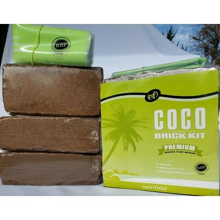 Photo 1 of Coco Coir Bricks 5.5 Lbs Pack 3 Coco Bricks RHP Cert PH Balance Buffered Washed Organic Coconut Fiber Soil Compressed Coco Peat Block Indoor Outdoor P
