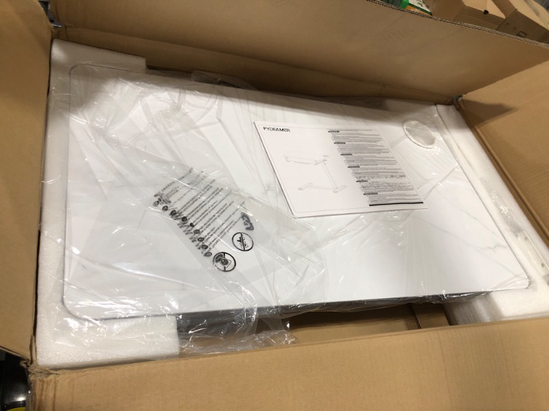 Photo 1 of ETHU Overbed Table with Wheels, Upgrade Medical Table with Drawer, Hospital Bed Table, Workstation Table, Adjustable Overbed Bedside Rolling Laptop Table(White)