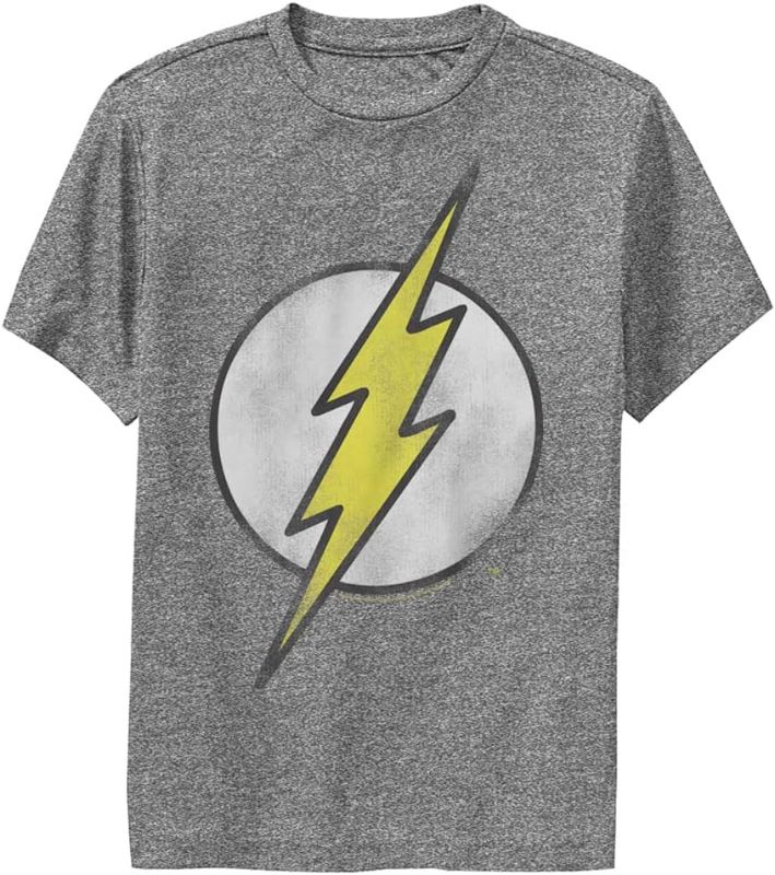 Photo 1 of DC Comics Flash Vintage Boys Short Sleeve Tee Shirt, Charcoal Heather, Medium

