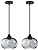Photo 1 of 2 Pack 1 Light Hanging Gold Kitchen Island Pendant Lights 7.7" Hand Blown Black Seeded Brownish Grey Glass Ceiling Light Fixtures Brushed Nickel Finish Modern Farmhouse Dinning Over Sink