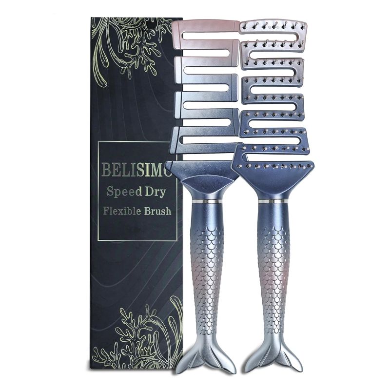 Photo 1 of Unique Design Wet Detangling Speed Dry Hair Brush- Vented Design & Ultra Soft Bristles with Fishtail Ergonomic Handle Manages Tangle and Uncontrollable Hair. Pain-Free
