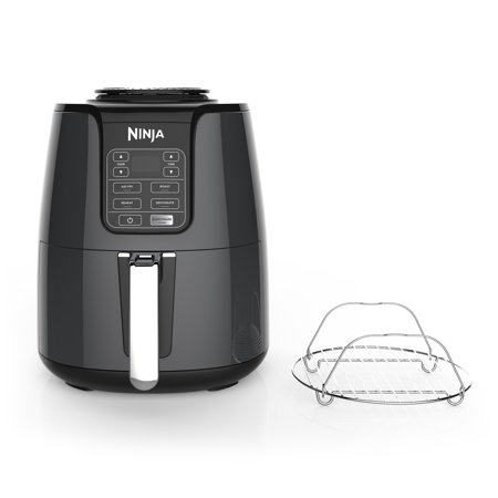 Photo 1 of Ninja 4 Qt. Electric Black Air Fryer with Recipe Book (AF101), Black and Gray
