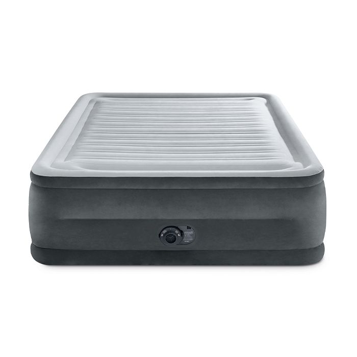 Photo 1 of Intex Dura Beam Deluxe Comfort-Plush Queen Air Mattress with Built in Electric Pump, Grey
