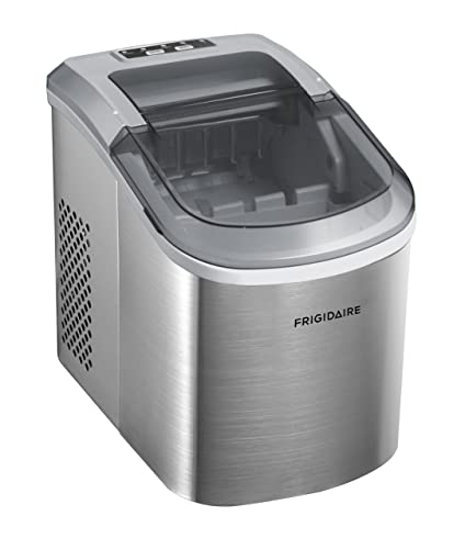 Photo 1 of Frigidaire EFIC120-SS-SC Self Cleaning Stainless Steel Ice Maker, Makes 26 Lbs. of Bullet Shaped Ice Cubes per Day, Silver Stainless
